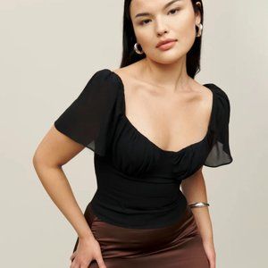 Reformation Ambrose Top in Black Size 0 (fits 0-2)